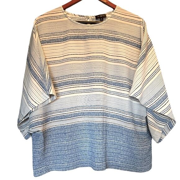 THE LIMITED square stripe tunic oversized arms, Size M Blues & Cream - Picture 1 of 9